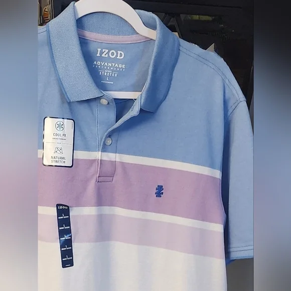 Izod Men's Advantage Performance Stretch Short Sleeve Polo Shirt Size L NWT - Picture 3 of 9